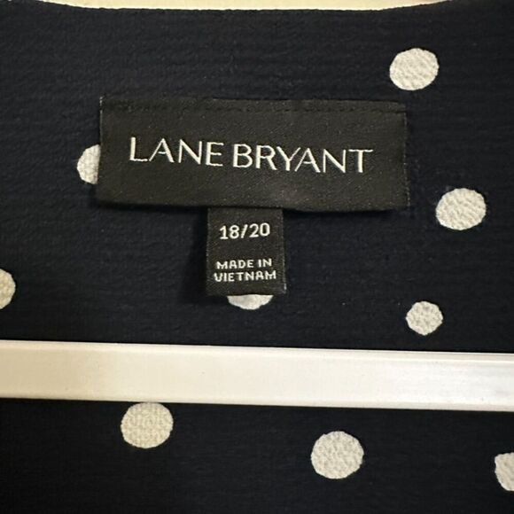 Lane Bryant Fit & Flare Polka Dot Dress Women's 18/20 Navy/White Flutter Sleeve - Picture 4 of 5